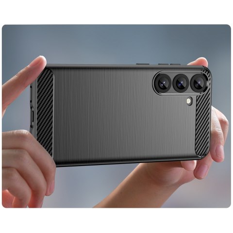 Etui pokrowiec silikonowy do Samsung Galaxy S25+ Carbon Case - czarny
