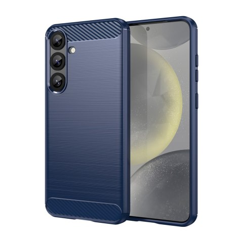 Etui pokrowiec silikonowy do Samsung Galaxy S25+ Carbon Case - niebieski