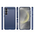 Etui pokrowiec silikonowy do Samsung Galaxy S25+ Carbon Case - niebieski