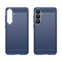 Etui pokrowiec silikonowy do Samsung Galaxy S25+ Carbon Case - niebieski