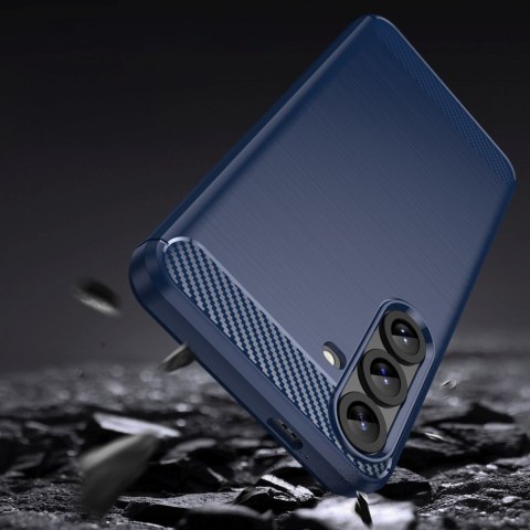 Etui pokrowiec silikonowy do Samsung Galaxy S25+ Carbon Case - niebieski