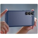 Etui pokrowiec silikonowy do Samsung Galaxy S25+ Carbon Case - niebieski