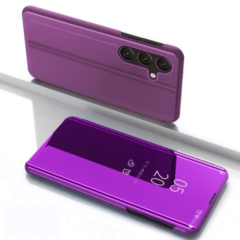 Etui pokrowiec z klapką do Samsung Galaxy S25 Clear View Case - różowy