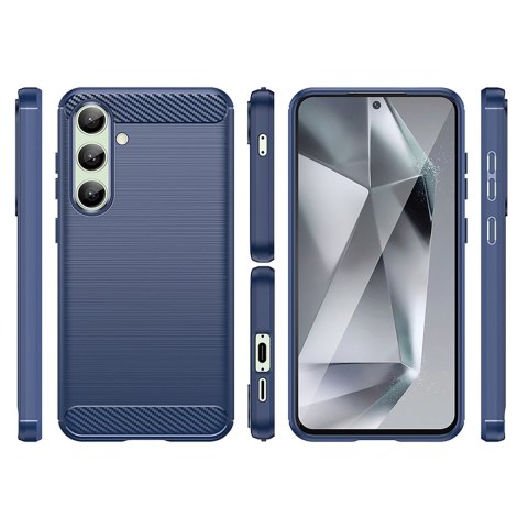 Etui silikonowe do Samsung Galaxy S24 FE Carbon Case - niebieski