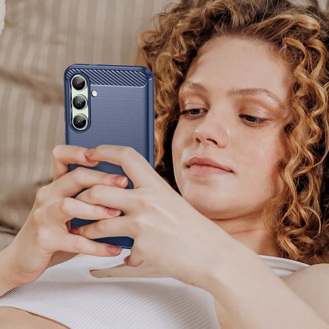 Etui silikonowe do Samsung Galaxy S24 FE Carbon Case - niebieski