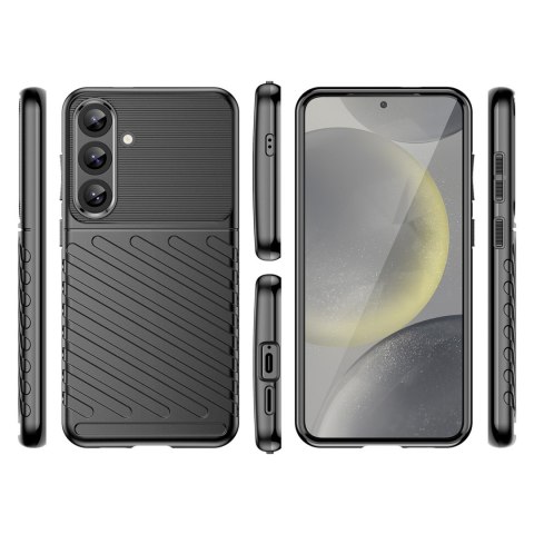 Etui silikonowe pancerny pokrowiec do Samsung Galaxy S25+ Thunder Case - czarny
