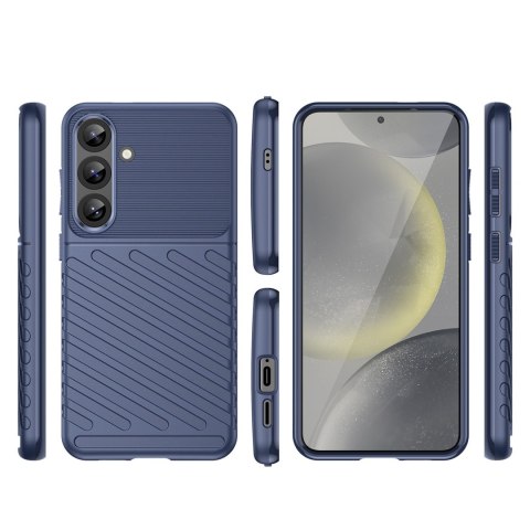 Etui silikonowe pancerny pokrowiec do Samsung Galaxy S25+ Thunder Case - niebieski