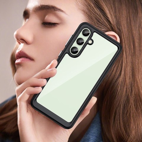 Etui silikonowe z żelową ramką do Samsung Galaxy S24 FE Outer Space Case - czarny