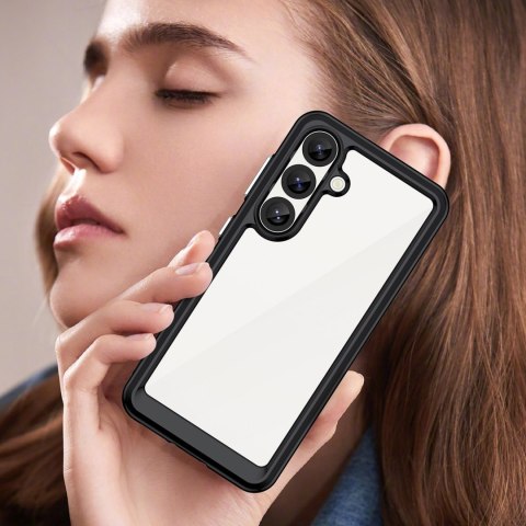 Etui silikonowe z żelową ramką do Samsung Galaxy S25 Outer Space Case - czarne