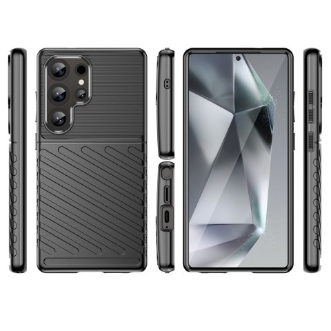 Etui silikonowy pancerny pokrowiec do Samsung Galaxy S25 Ultra Thunder Case - czarny