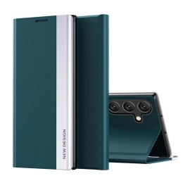 Etui z klapką podstawką na Samsung Galaxy S25 Ultra Sleep Case Pro - zielone