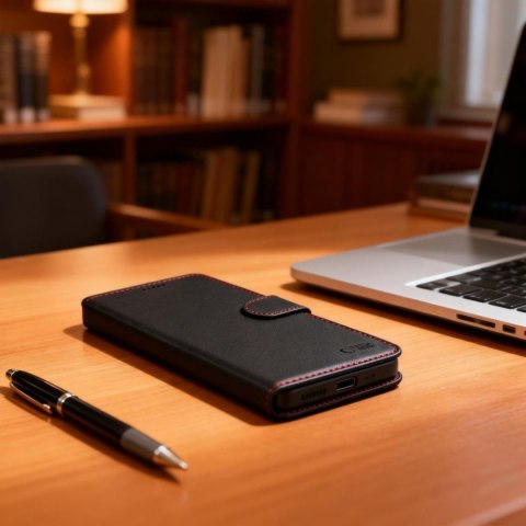 Etui futerał zamykany z podstawką na Samsung Galaxy S26 Wallet - czarno czerwony