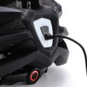 Kask rowerowy MTB z odpinanym daszkiem tylną lampką USB 57-62 cm - czarny