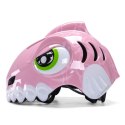Kask rowerowy dziecięcy 52-56 cm - różowy dinozaur