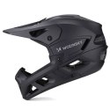 Kask rowerowy pełny z odpinanym daszkiem 57-62 cm - czarny