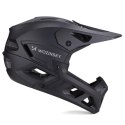 Kask rowerowy pełny z odpinanym daszkiem 57-62 cm - czarny