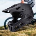 Kask rowerowy pełny z odpinanym daszkiem 57-62 cm - czarny