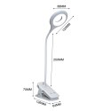 Mini lampka bezprzewodowa LED do czytania z klipsem kablem USB-C 80lm - biała