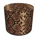 Pufa dekoracyjna, Bertoni, nadruk Boa - okrągła pufa do salonu, przedpokoju, walec 40cm, elegancka, zamek błyskawiczny, możliwoś