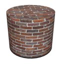 Pufa dekoracyjna, Bertoni, nadruk Cegła - okrągła pufa do salonu, przedpokoju, walec 40cm, elegancka, zamek błyskawiczny, możliw