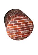 Pufa dekoracyjna, Bertoni, nadruk Cegła - okrągła pufa do salonu, przedpokoju, walec 40cm, elegancka, zamek błyskawiczny, możliw