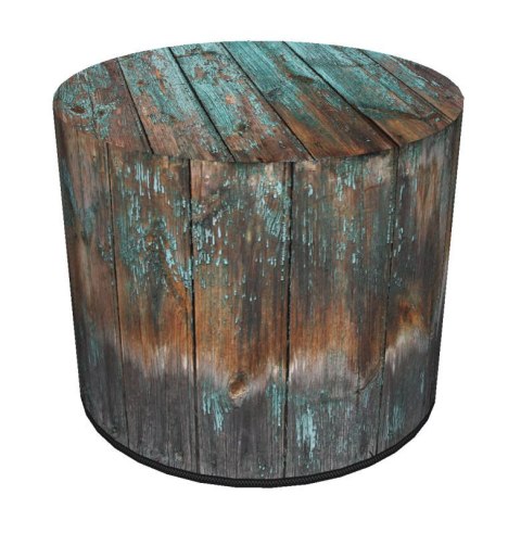 Pufa dekoracyjna, Bertoni, nadruk Havana - okrągła pufa do salonu, przedpokoju, walec 40cm, elegancka, zamek błyskawiczny, możli