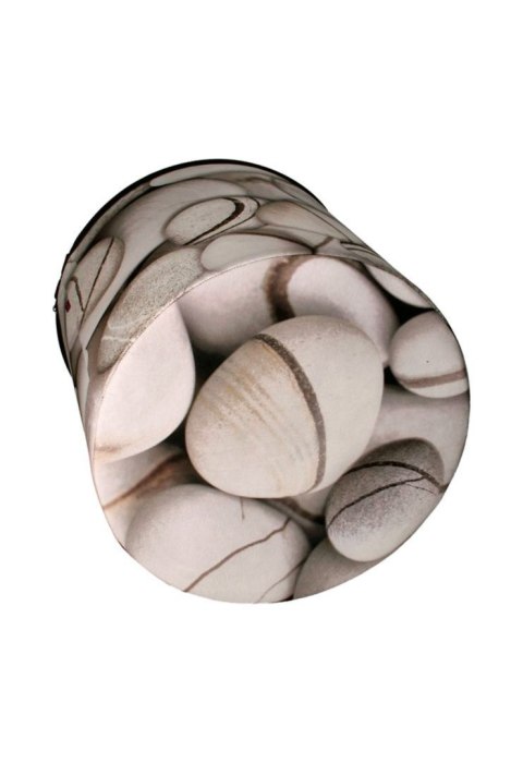Pufa dekoracyjna, Bertoni, nadruk Kamienie - okrągła pufa do salonu, przedpokoju, walec 40cm, elegancka, zamek błyskawiczny, moż