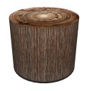 Pufa dekoracyjna, Bertoni, nadruk Kempas - okrągła pufa do salonu, przedpokoju, walec 40cm, elegancka, zamek błyskawiczny, możli