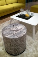 Pufa dekoracyjna, Bertoni, nadruk Olcha - okrągła pufa do salonu, przedpokoju, walec 40cm, elegancka, zamek błyskawiczny, możliw