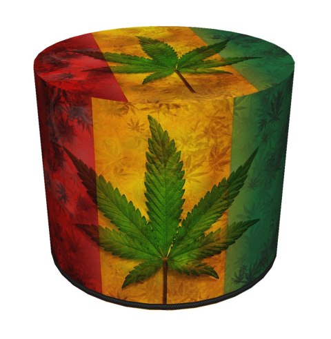 Pufa dekoracyjna, Bertoni, nadruk Rasta - okrągła pufa do salonu, przedpokoju, walec 40cm, elegancka, zamek błyskawiczny, możliw