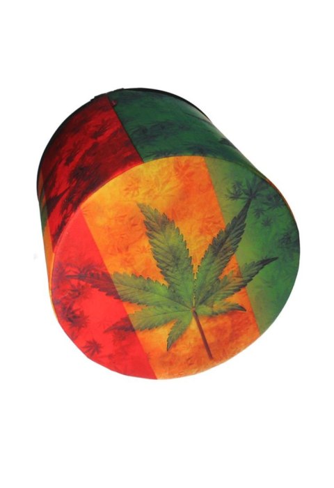 Pufa dekoracyjna, Bertoni, nadruk Rasta - okrągła pufa do salonu, przedpokoju, walec 40cm, elegancka, zamek błyskawiczny, możliw