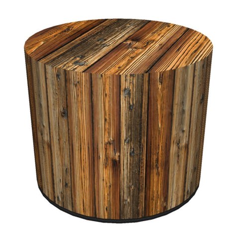 Pufa dekoracyjna, Bertoni, nadruk Smrek - okrągła pufa do salonu, przedpokoju, walec 40cm, elegancka, zamek błyskawiczny, możliw