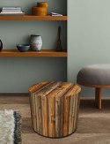 Pufa dekoracyjna, Bertoni, nadruk Smrek - okrągła pufa do salonu, przedpokoju, walec 40cm, elegancka, zamek błyskawiczny, możliw