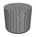 Pufa dekoracyjna, Bertoni, nadruk Warkocz - okrągła pufa do salonu, przedpokoju, walec 40cm, elegancka, zamek błyskawiczny, możl