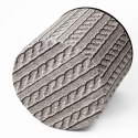 Pufa dekoracyjna, Bertoni, nadruk Warkocz - okrągła pufa do salonu, przedpokoju, walec 40cm, elegancka, zamek błyskawiczny, możl