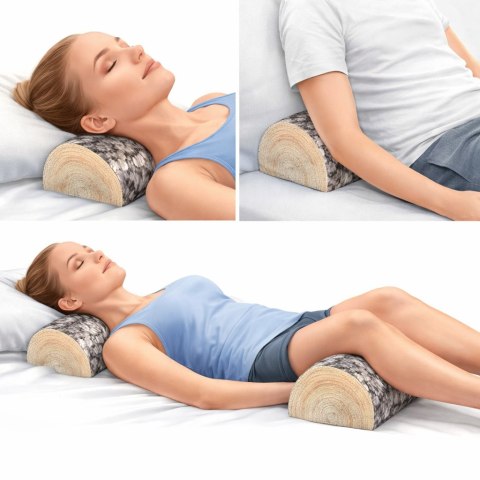 Poduszka półwałek Breza 10x40 cm - ergonomiczna, z pianką memory, pod plecy, kark i szyję, dekoracyjna - Bertoni