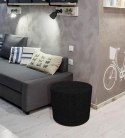 Pufa dekoracyjna, Bertoni, nadruk Noir - okrągła pufa do salonu, przedpokoju, walec 40cm, elegancka, zamek błyskawiczny, możliwo