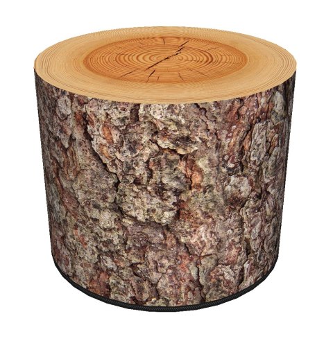 Pufa dekoracyjna, Bertoni, nadruk Sosna - okrągła pufa do salonu, przedpokoju, walec 40cm, elegancka, zamek błyskawiczny, możliw
