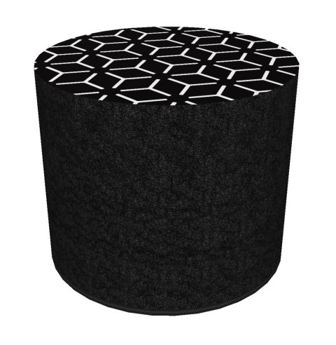 Pufa dekoracyjna, Bertoni, nadruk Star - okrągła pufa do salonu, przedpokoju, walec 40cm, elegancka, zamek błyskawiczny, możliwo