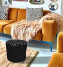 Pufa dekoracyjna, Bertoni, nadruk Star - okrągła pufa do salonu, przedpokoju, walec 40cm, elegancka, zamek błyskawiczny, możliwo