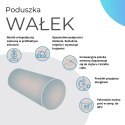 Poduszka rehabilitacyjna wałek Galapagos Day Ø15x40 cm - welur, pianka memory foam, do podparcia karku i pleców, Bertoni