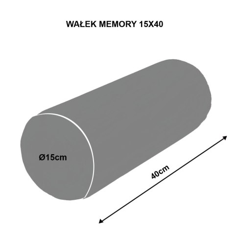Poduszka rehabilitacyjna wałek Galapagos Day Ø15x40 cm - welur, pianka memory foam, do podparcia karku i pleców, Bertoni