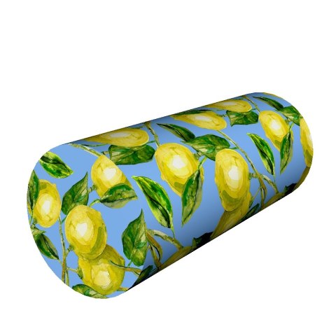 Poduszka rehabilitacyjna wałek Lemons Ø15x40 cm - welur, pianka memory foam, do podparcia karku i pleców, Bertoni