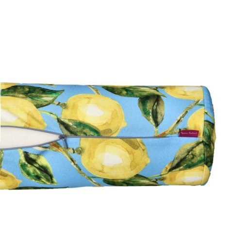 Poduszka rehabilitacyjna wałek Lemons Ø15x40 cm - welur, pianka memory foam, do podparcia karku i pleców, Bertoni