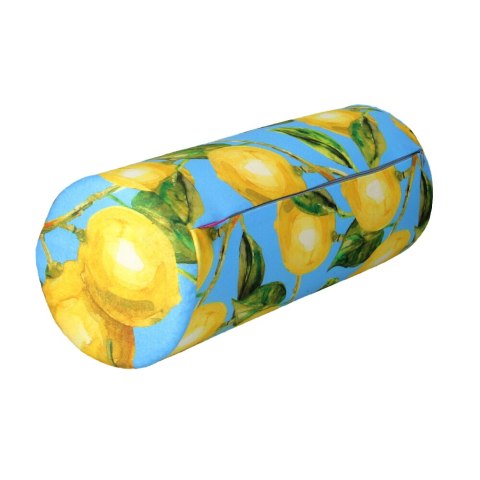 Poduszka rehabilitacyjna wałek Lemons Ø15x40 cm - welur, pianka memory foam, do podparcia karku i pleców, Bertoni