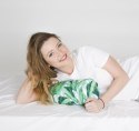 Poduszka rehabilitacyjna wałek Stripe Palm Ø15x40 cm - welur, pianka memory foam, do podparcia karku i pleców, Bertoni