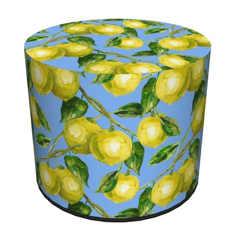 Pufa Codura Wodoodporna do Domu i Ogrodu - wzór Lemons, Elegancka, Wygodna, Stabilna, Zamek Błyskawiczny, 40 cm, Bertoni