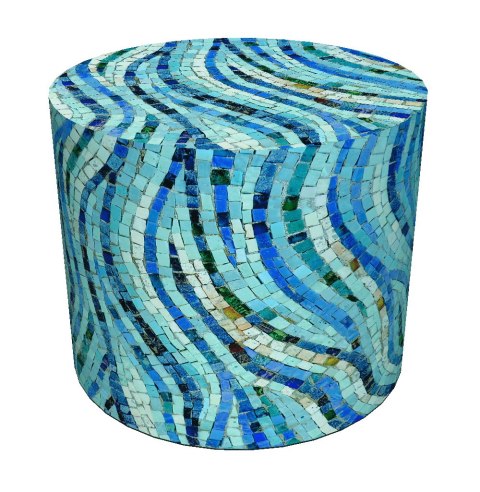Pufa Codura Wodoodporna do Domu i Ogrodu - wzór Mosaic, Elegancka, Wygodna, Stabilna, Zamek Błyskawiczny, 40 cm, Bertoni