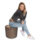 Pufa Codura Wodoodporna do Domu i Ogrodu - wzór Robina, Elegancka, Wygodna, Stabilna, Zamek Błyskawiczny, 40 cm, Bertoni