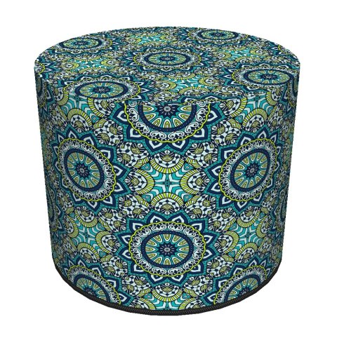 Pufa dekoracyjna, Bertoni, nadruk Anais - okrągła pufa do salonu, przedpokoju, walec 40cm, elegancka, zamek błyskawiczny, możliw